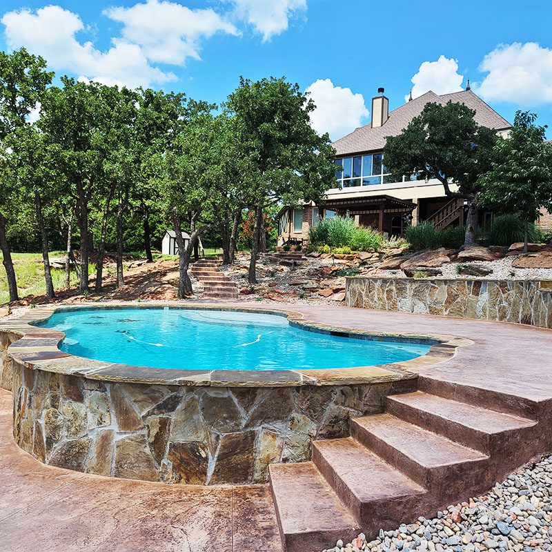 Custom Hillside Pool 2 OKC | Dunford Pools